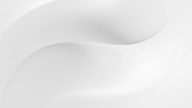 White grey curve waves abstract 3d motion background. Seamless looping animation