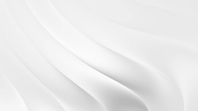 White grey curve waves abstract 3d motion background. Seamless looping animation