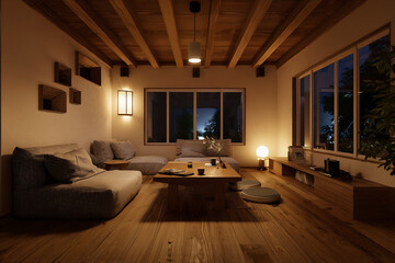 和風の落ち着いたリビング