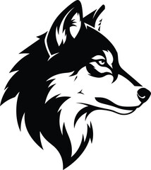 Vector husky dog head silhouette © SIULI