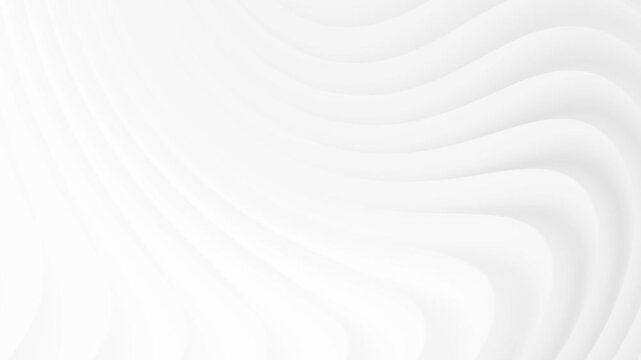 Bright white grey curve wave abstract corporate motion background. Seamless looping animation