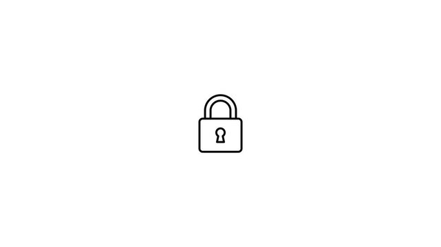 Digital security padlock with approval checkmark isolated background