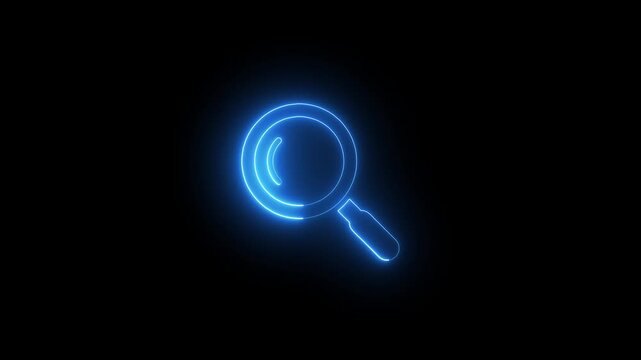 Glowing magnifier symbol representing online search and discovery