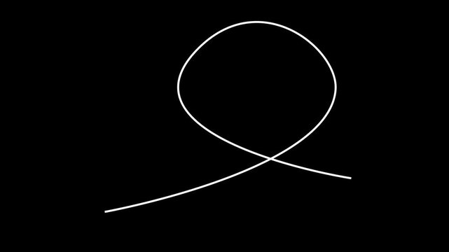Down arrow direction with dotted line animation. White arrow direction on transparent background. 4k Video