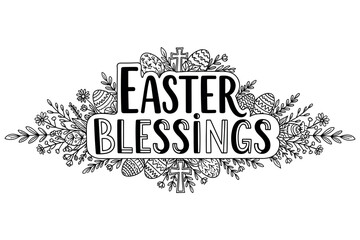 Obraz premium Christian Easter Easter typography, inspirational religious lettering