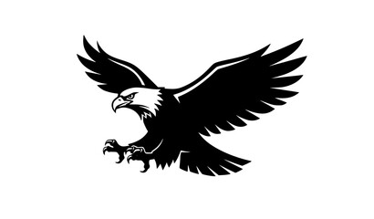 Obraz premium Bald eagle flying with talons icon vector