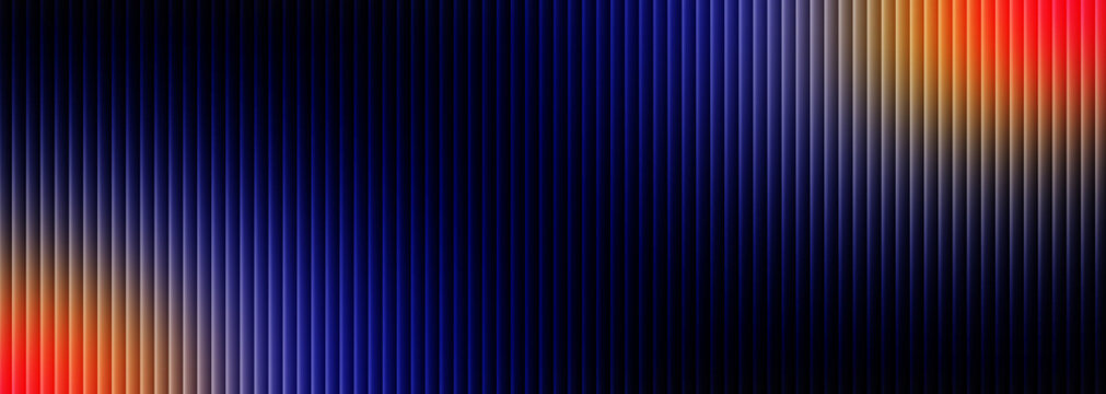 Abstract background featuring vertical lines in deep navy blue with subtle gradients of bright orange and red light illuminating the edges creating a striking visual texture on white background