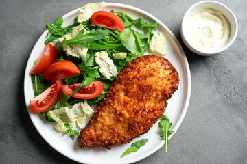 Breaded Chicken with vegetable salad