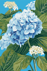 Naklejka premium Hydrangea flower background. Floral botanical pattern for decorative designs