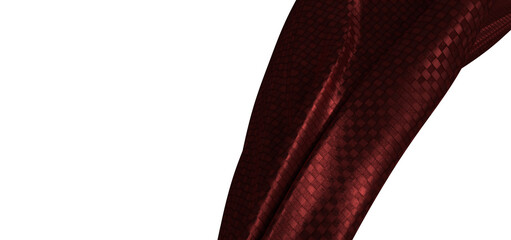 Close-up of a luxurious burgundy fabric with a subtle checkerboard pattern. Rich textures, folds and light create a sens © vege