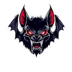 Obraz premium Menacing Bat Head with Red Eyes.