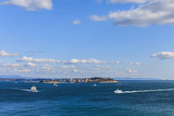 羽豆岬から見た日間賀島の眺望　愛知県南知多町