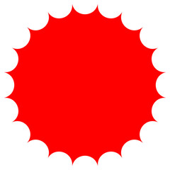 Obraz premium Red Starburst Sticker Icon, Sunburst Badge Symbol for Sales and Promotions
