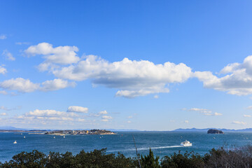 羽豆岬から見た日間賀島の眺望　愛知県南知多町
