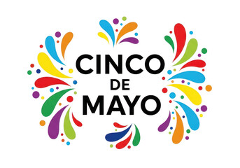 Obraz premium Cinco de mayo celebration logo with colorful design elements
