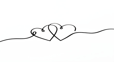 Obraz premium Interconnected hearts in elegant line art design