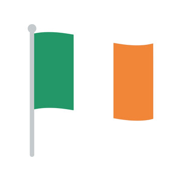 Ireland flag vector illustration isolated on white background for national holiday design