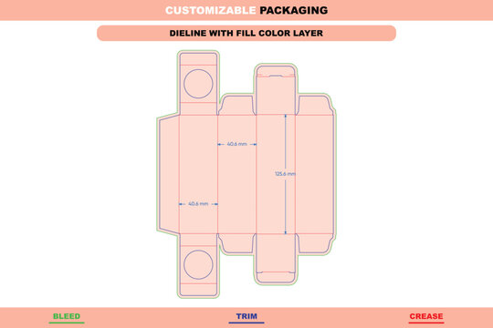 Cosmetic packaging box dieline professional tuck end back open style editable vector template beauty cartons elegant branding detailed die line customizable layout