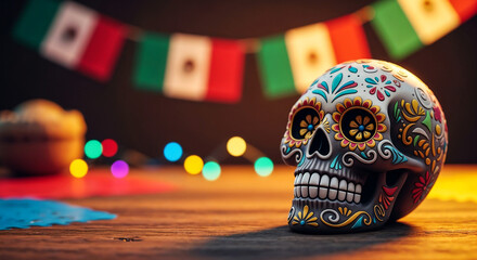 Mexican Sugar Skull for Cinco de Mayo symbolizing Mexican heritage and festive tradition