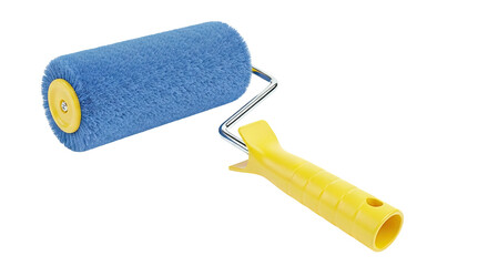 Blue Paint Roller with Yellow Handle