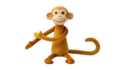 Isolated soft plush monkey doll toy cute happy animal for kids on display, fun and joy © Maelle