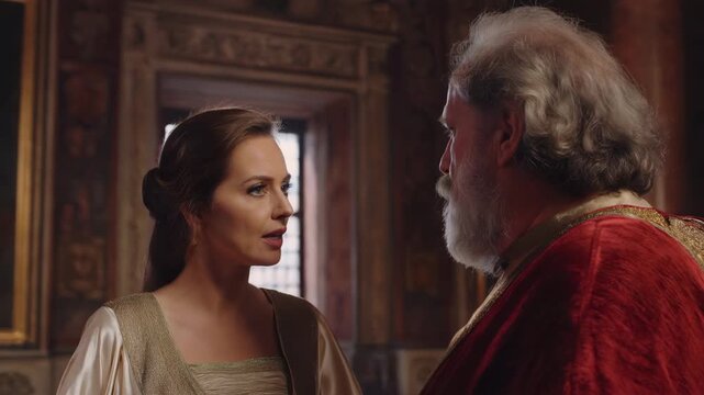 Bathsheba Secures King David&rsquo;s Oath to Establish Solomon as King. Old Testament Story Depiction