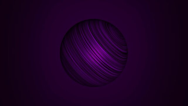 Dark purple background with a central circular shape of thin wavy lines in radial pattern, creating depth, dimension, and a futuristic abstract look.
