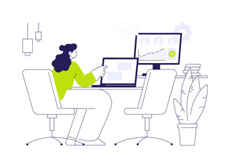 Naklejka premium Crypto community manager abstract concept vector illustration.