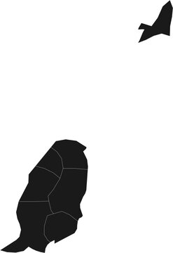 Grenada Map Black Single Color Vector