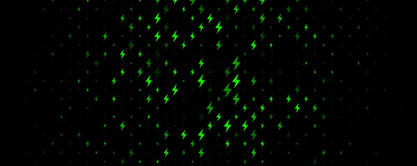 Fototapeta na wymiar Electric Energy Icon Pattern Background Green Lightning Texturefor Speed Fast Charger Station. Current Charge Battery Digital Device BG, Charging Neon Light. Bolt Symbol Backdrop. Vector Illustration
