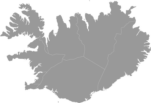 Iceland Map Gray Single Color Vector