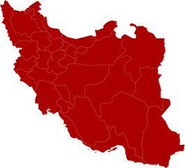 Obraz premium Iran Map Red Single Color Vector