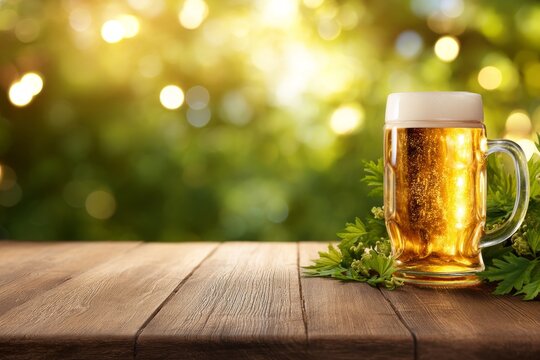 Vivid Beer Garden Decor for Traditional Oktoberfest Celebration Atmosphere