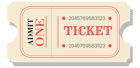 Retro Admit One Event, Movie, Cinema, Theatre, Admission and Raffle Ticket Templates Vector 
