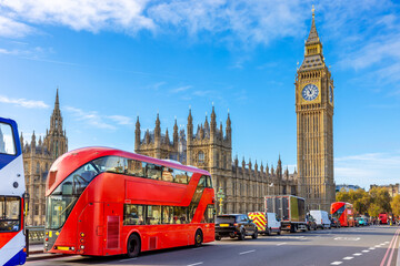 Traffic on Westminster Bridge. London, England