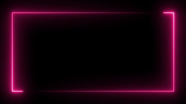 Looping animation of a glowing neon rectangle frame, Neon rectangular frame loopable. 4k video. and creating a stunning 4k video.
Glowing neon rectangle border frame in the shape rectangle. 
