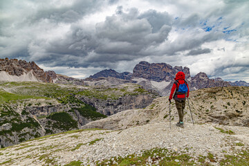 Obraz premium Tre Cime di Lavaredo view. Dolomites mountains landscape. Italy