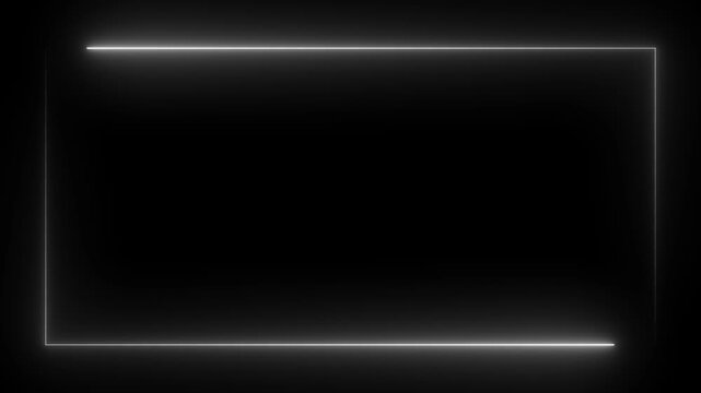 neon rectangle frame glowing against a dark background, Animation of glowing neon rectangles abstract background.
Square rectangle picture frame, Neon lines frame animation.