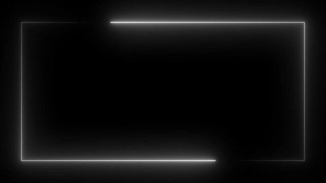 neon rectangle frame glowing against a dark background, Animation of glowing neon rectangles abstract background.
Square rectangle picture frame, Neon lines frame animation.