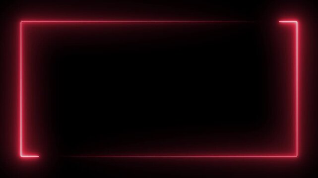 neon rectangle frame glowing against a dark background, Animation of glowing neon rectangles abstract background.
Square rectangle picture frame, Neon lines frame animation.