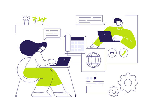 IP telephony abstract concept vector illustration.