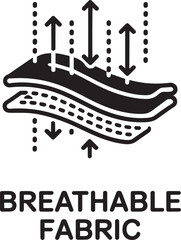 Naklejka premium Illustration of breathable fabric technology showing air circulation through material layers