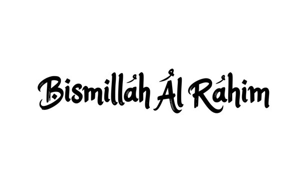 Artistic Bismillah Al Rahman Al Rahim Arabic Calligraphy Brush Style Vector Illustration