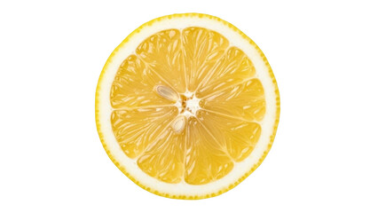 Isolated slice of lemon for a refreshing drink, natural citrus fruit, healthy diet concept