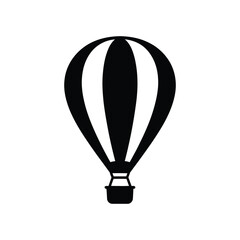 Obraz premium Hot air balloon silhouette icon. Sky flight travel and adventure vector illustration.