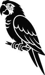 Obraz premium Parrot bird silhouette icon. Tropical macaw vector illustration.