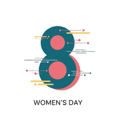 Obraz premium International Womens Day Number Eight Logo Design.