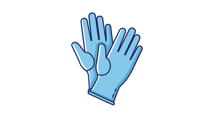 Obraz premium Blue Medical Gloves Icon - Healthcare Protection Symbol