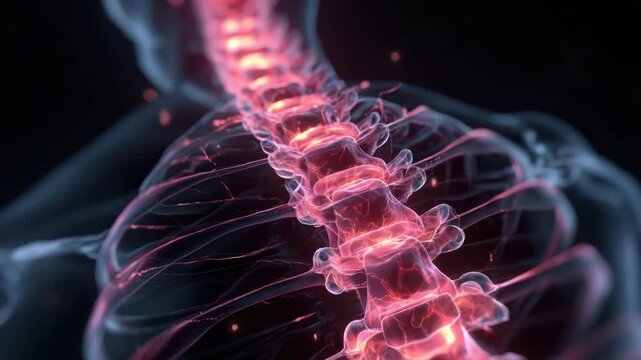 Spine Anatomy: An illuminating medical visualization showcases the intricate structure of the human spine, highlighting its integral role in the body's framework.