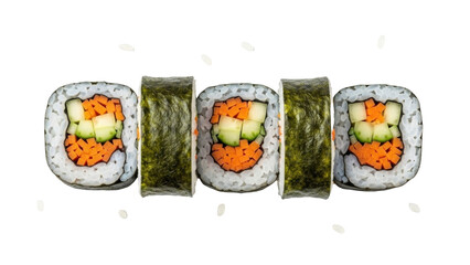 Isolated maki sushi roll pieces with vegetables, delicious Japanese seafood lunch set © Femke
